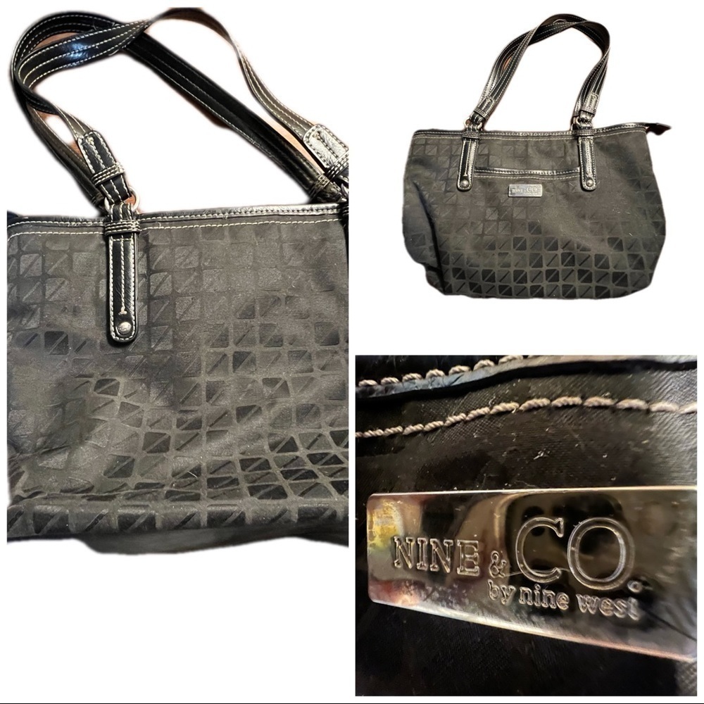 NINE & CO by Nine West Black Geometric Print Bag